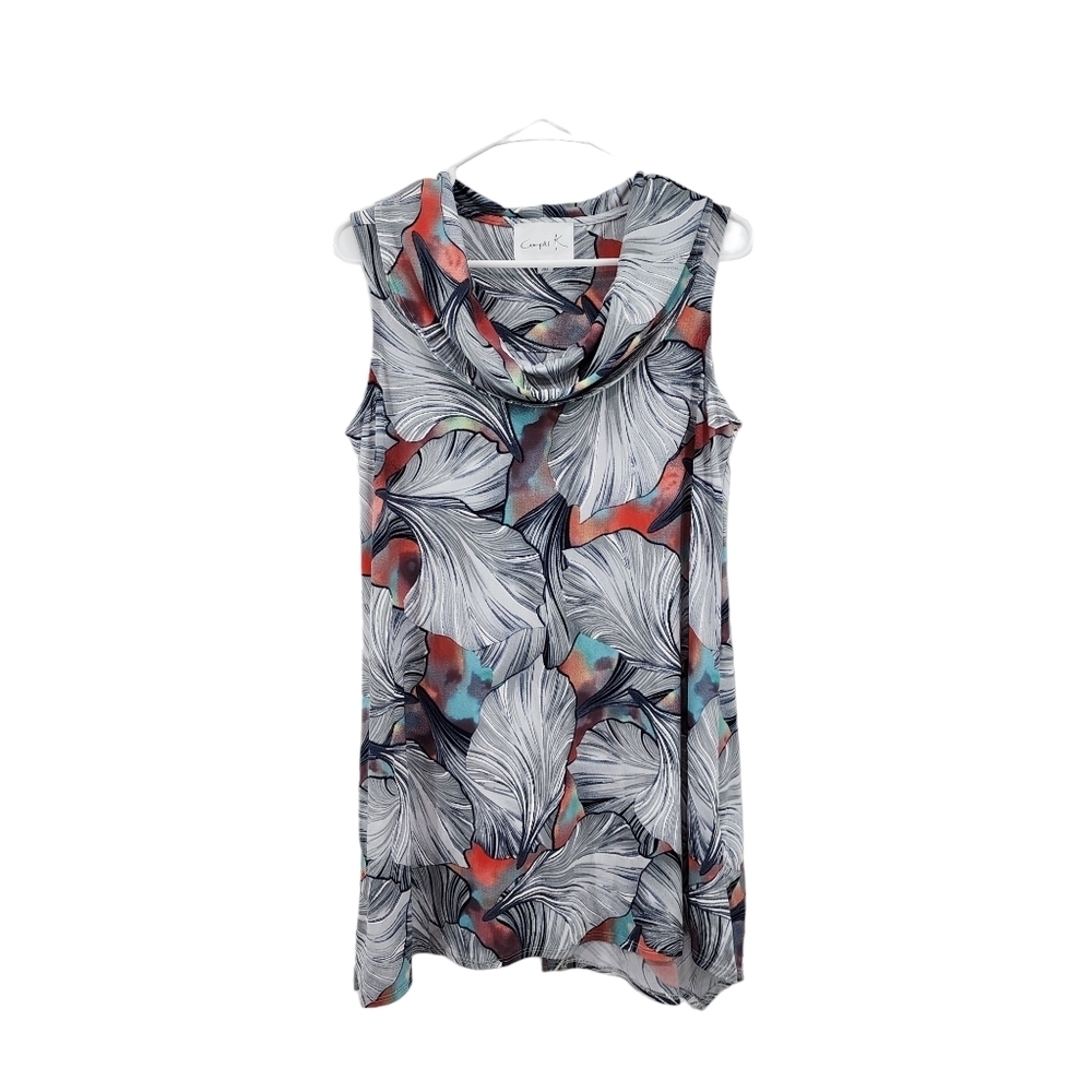 Compli K Women's Printed Cowl Neck Sleeveless Top